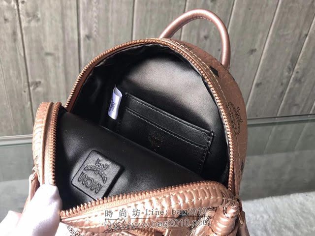 MCM雙肩背包 原單 超mini Stark經典女背包 側邊點綴鉚釘 MCM後背包 時尚迷人單品  mdmc1086